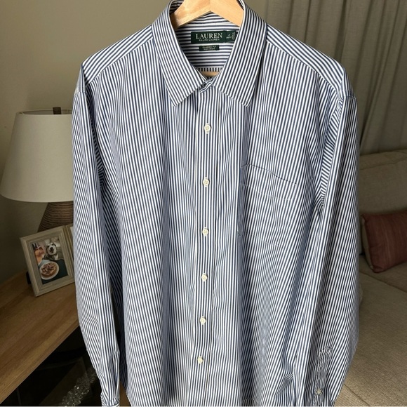 Ralph Lauren Other - Ralph Lauren Classic Men’s Blue/white Striped L/S Button Up 17, 36/37